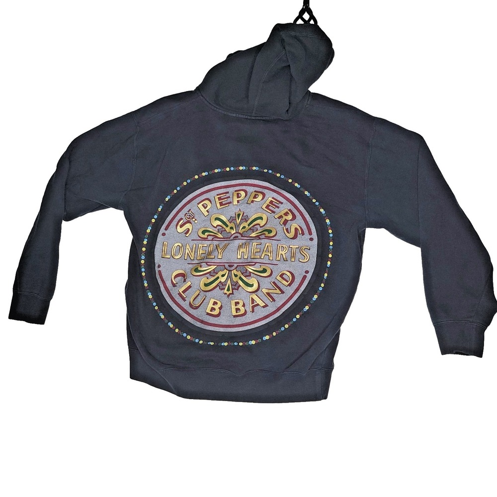 The Beatles Sgt. Peppers Lonely Heart Club Band Zipper Black Hoodie Medium M